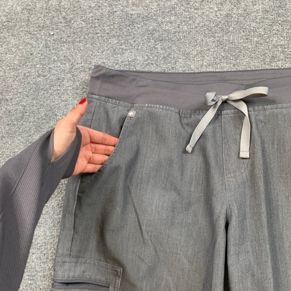 Figs Joggers Womens M Medium Gray Zamora Scrub Stretch Cargo Drawstring Pants - Picture 5 of 14